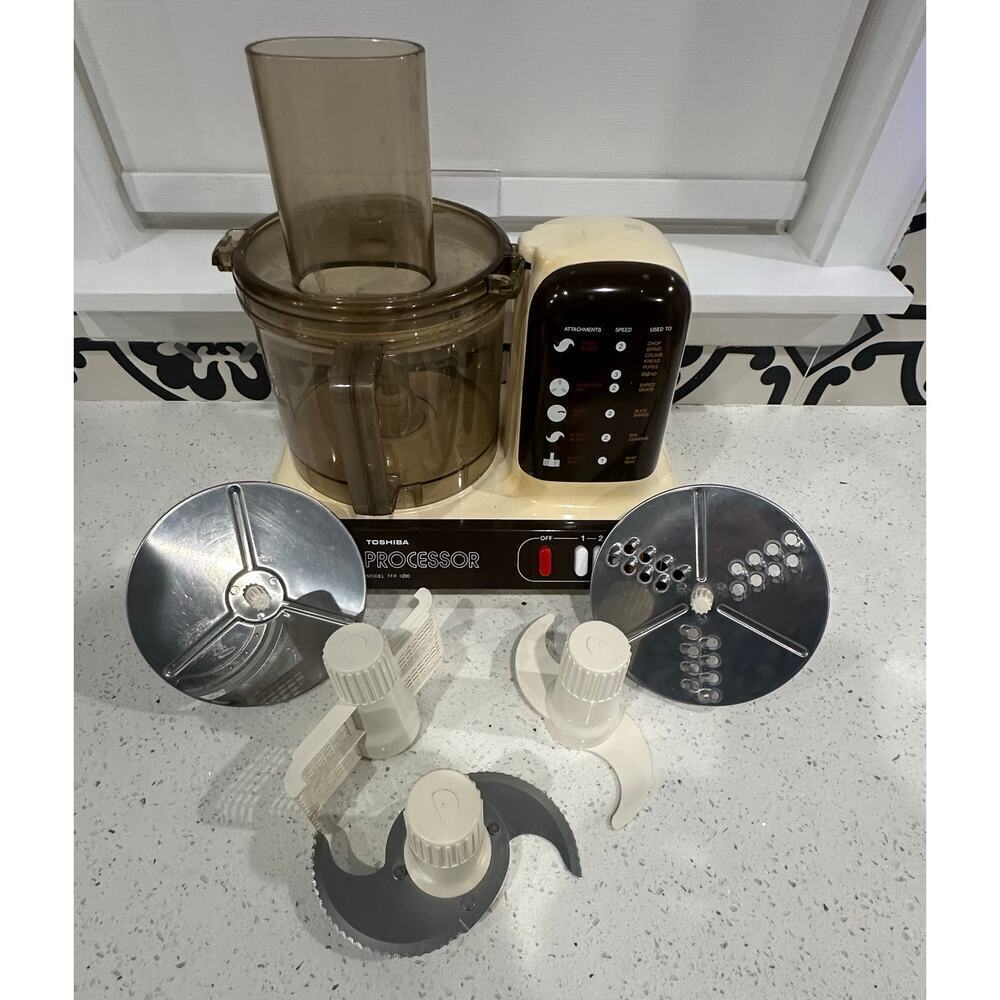Vintage Toshiba Food Processor TFP 1200 Tested Working Rare - Picture 4 of 5